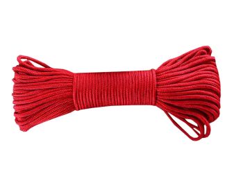 Nylon Handcraft Braid 4mm x 65 Feet For Crafting, Survival, General Use - Red