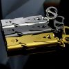 Double Tubes 150 DB Stainless Steel Survival Whistle Keychain,golden