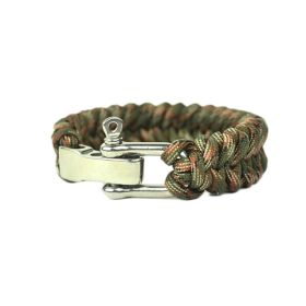 Adjustable Paracord Survival Bracelet, Fits 7-9 Inch Wrist (Color: Camouflage)